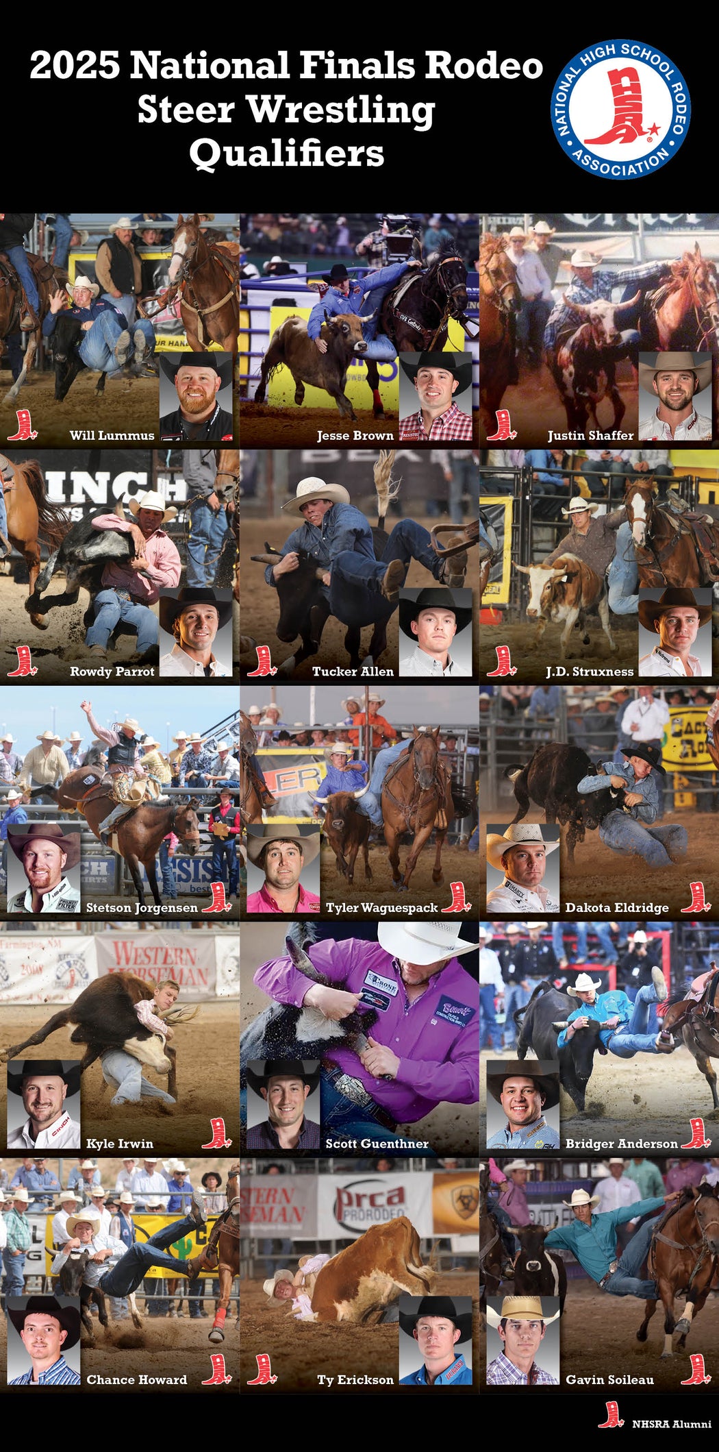 2025 NFR Signed Steer Wrestling Banner