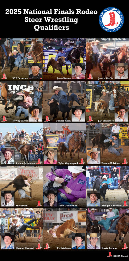 2025 NFR Signed Steer Wrestling Banner