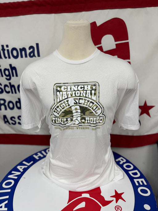 25 NHSFR White Tee With Camo Logo